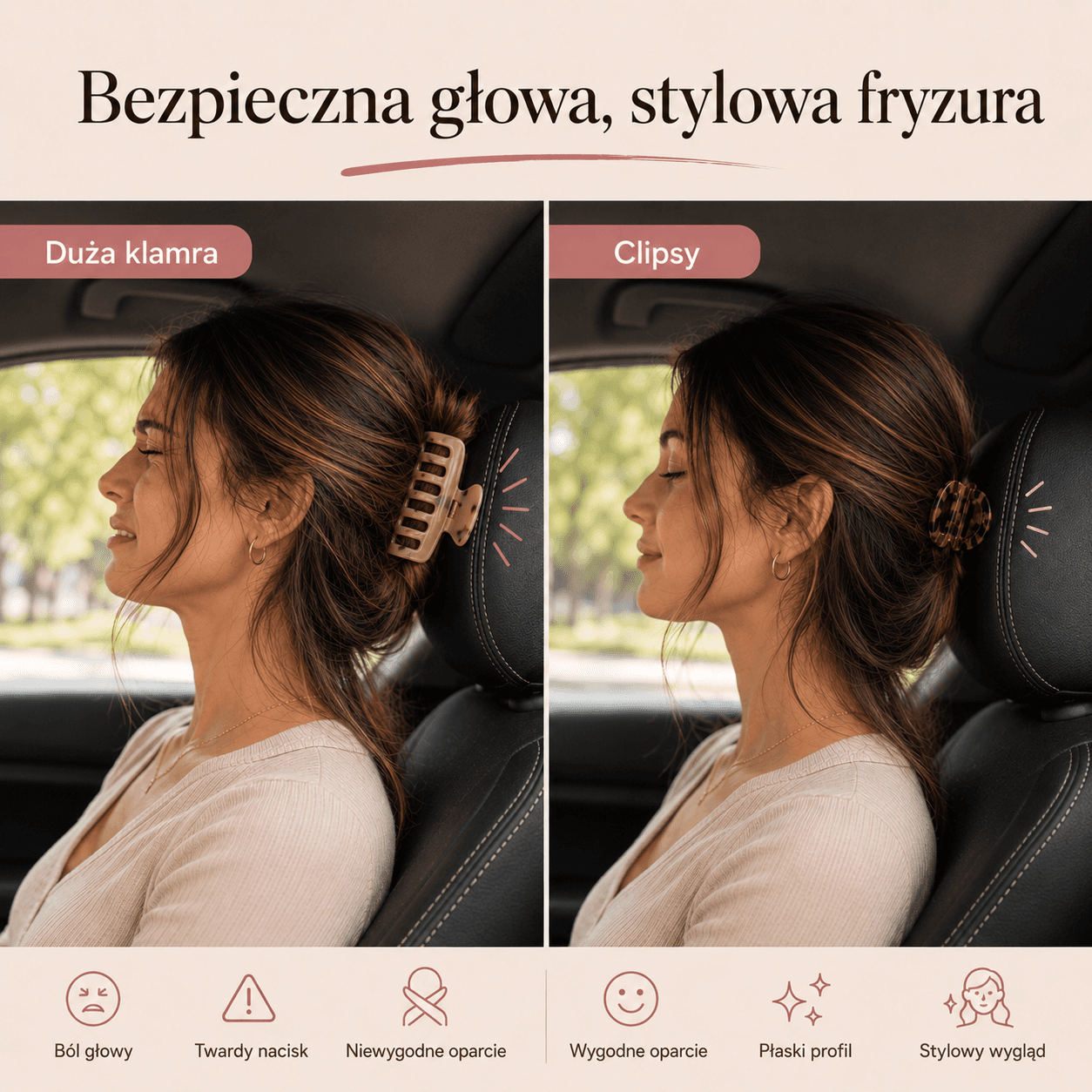 Clipsy łączone klamry do włosów